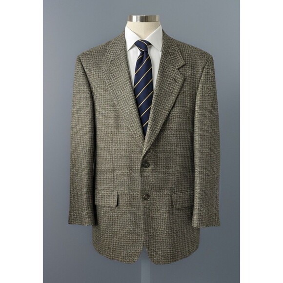 VTG Yves Saint Laurent forDillards Silk Wool Blazer Jacket Size 46R Tweed